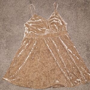 Xhilaration Velvet Formal Dress in Tan